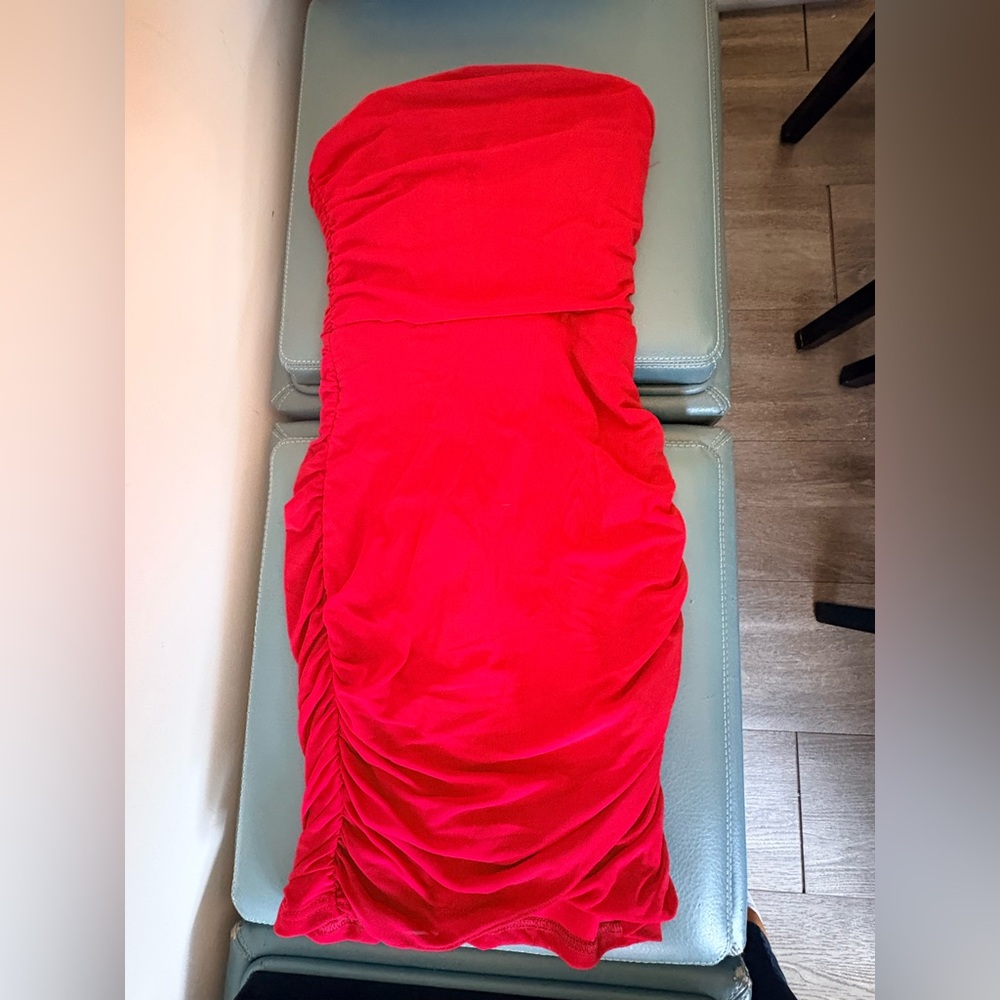 Red Strapless Dress